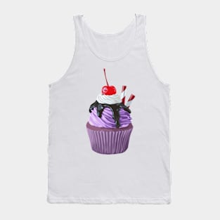 Blue Berry ice Cream Illustration Tank Top